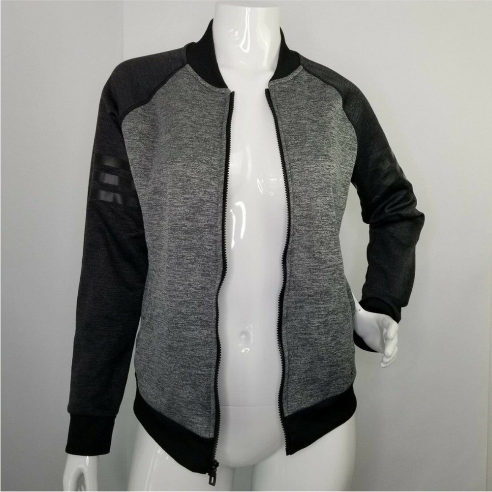 Adidas Climawarm Full Zip Jacket Size M Gray Black